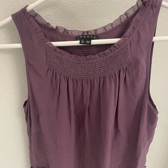 Theory Purple Ruffle Tank - Picture 4 of 4